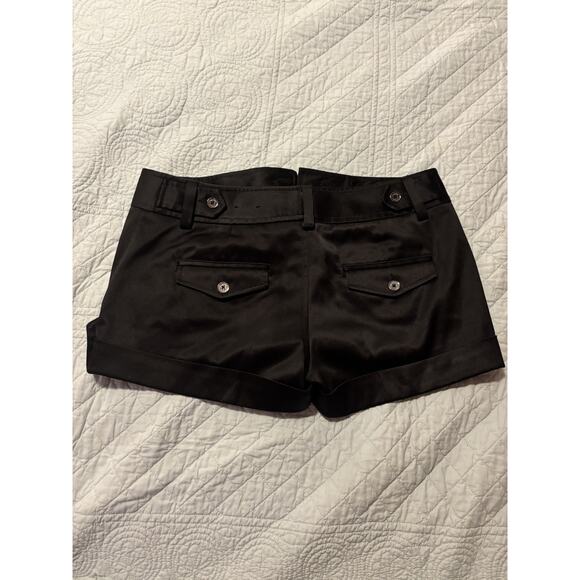 Express Design Studio Womens Cotton Mid Rise Black Shorts Size 4 Y2K Vintage - Picture 2 of 3